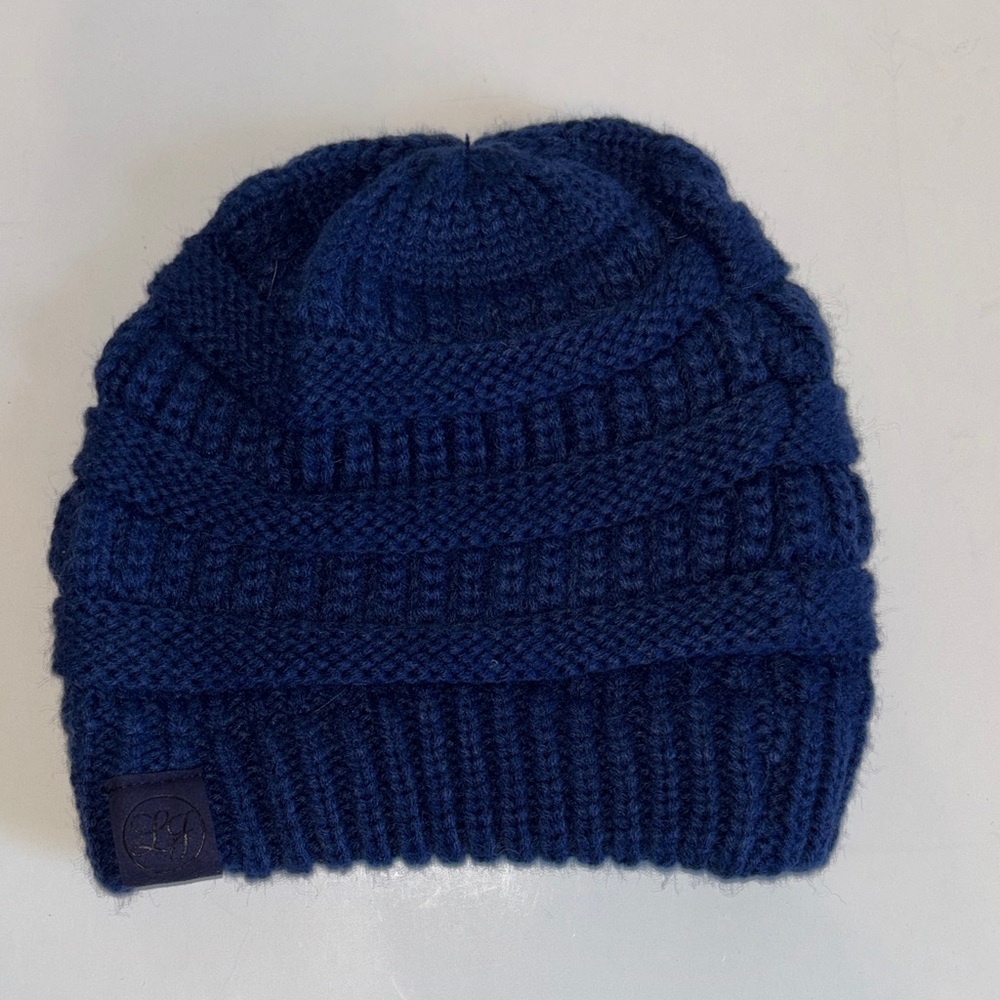 Lauren James Navy Knit Beanie